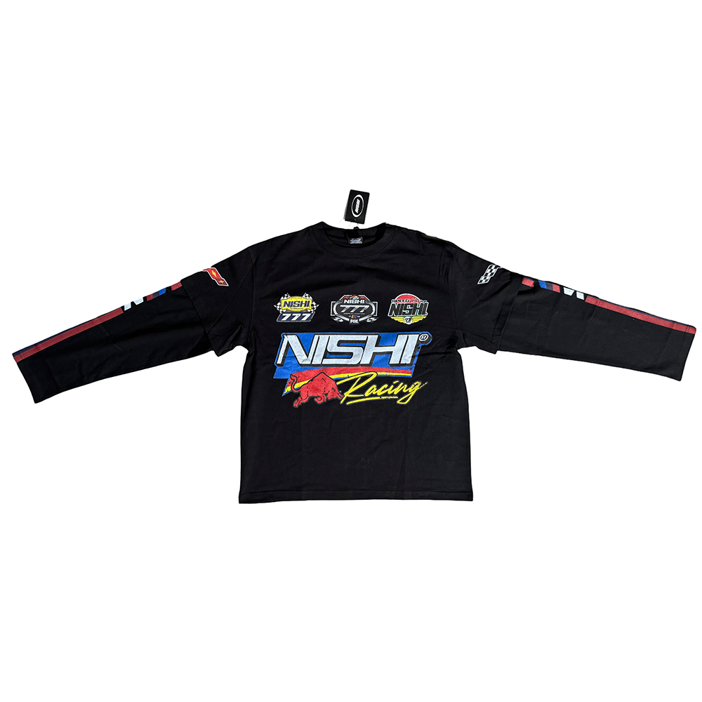 Nishi Double Layer Long Sleeve Logo T - Shirt